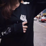 Hidden Pocket Cat Tank Tops (Black)