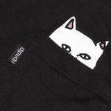 Hidden Pocket Cat T-Shirts (Black)