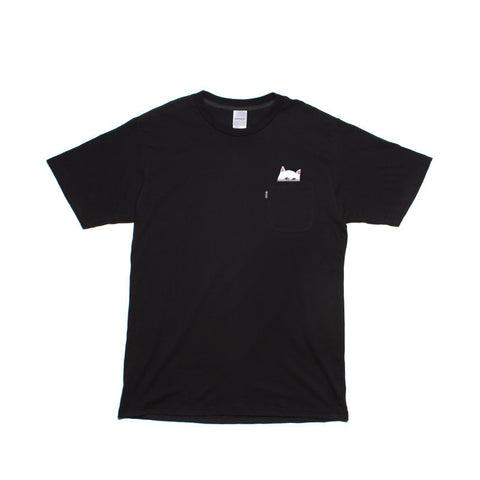 Hidden Pocket Cat T-Shirts (Black)