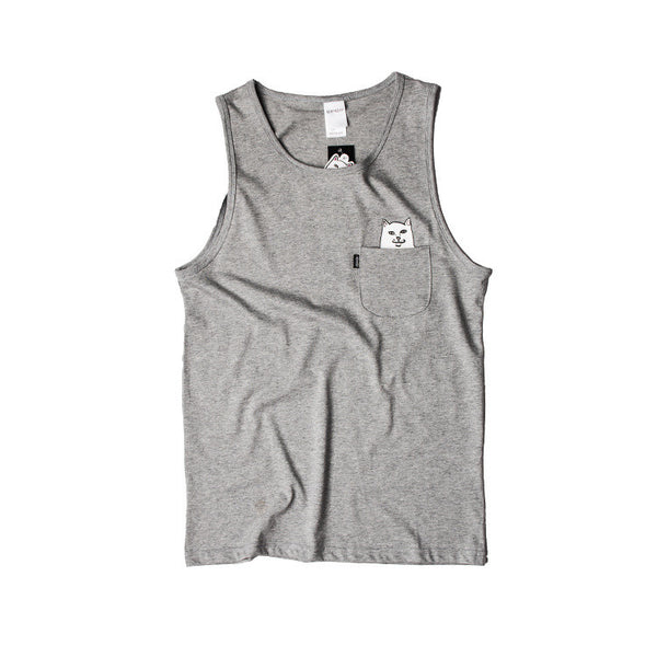 Hidden Pocket Cat Tank Tops (Grey)