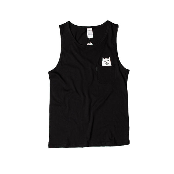 Hidden Pocket Cat Tank Tops (Black)