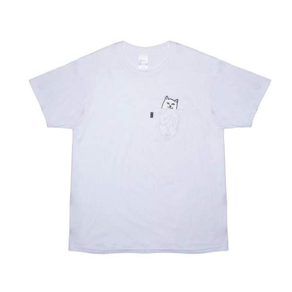 Hidden Pocket Cat T-Shirts (White)